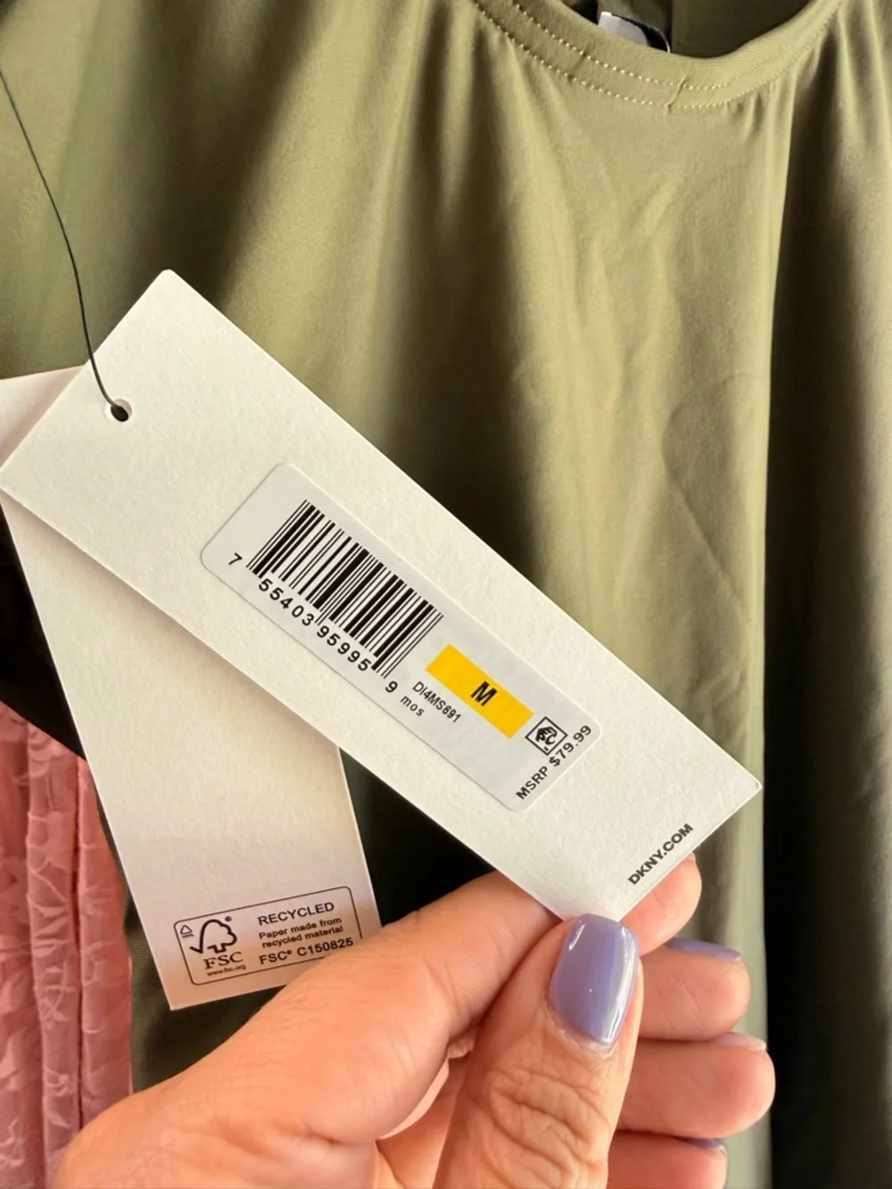 DKNY Olive Ruffle V-Neck One-Piece - Picture 6 of 6